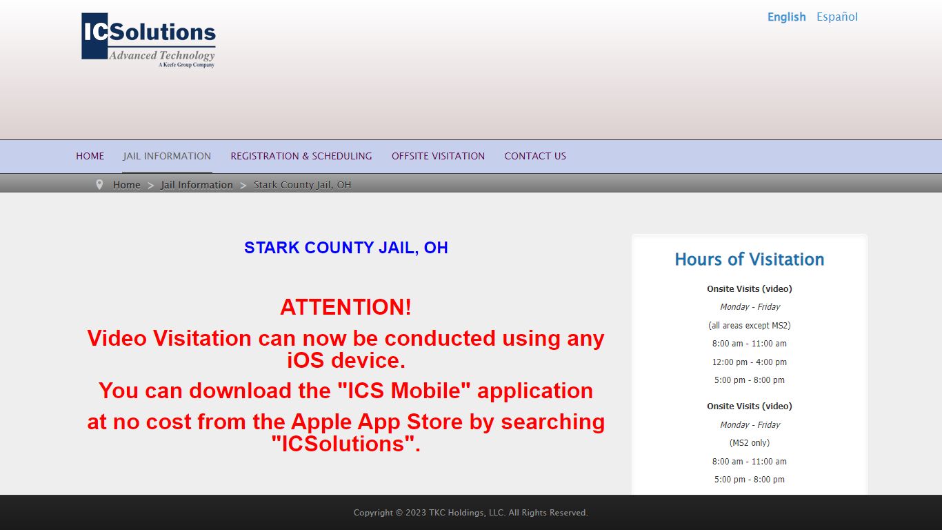 Stark County Jail, OH - The Visitor by ICSolutions